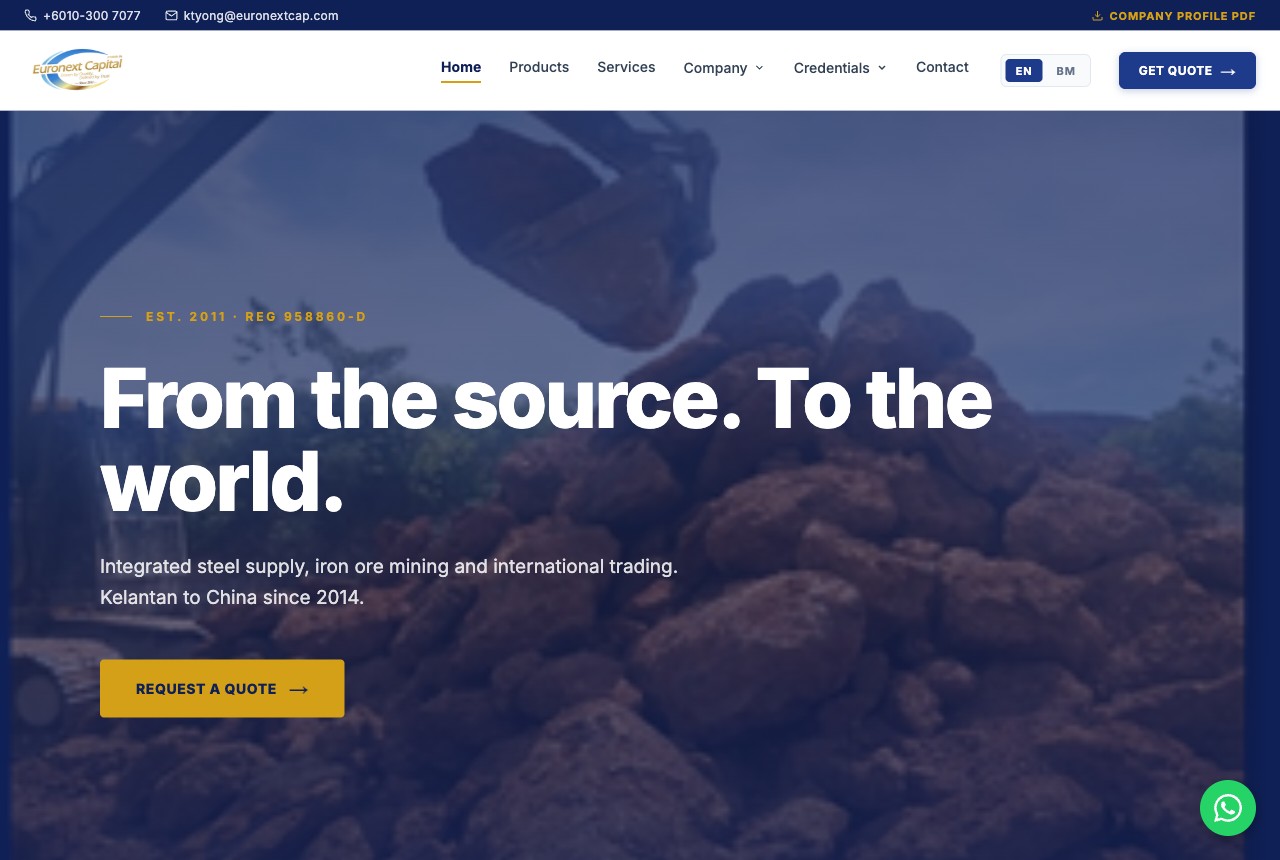 Euronext Capital: Steel supply, iron ore mining and international trading
