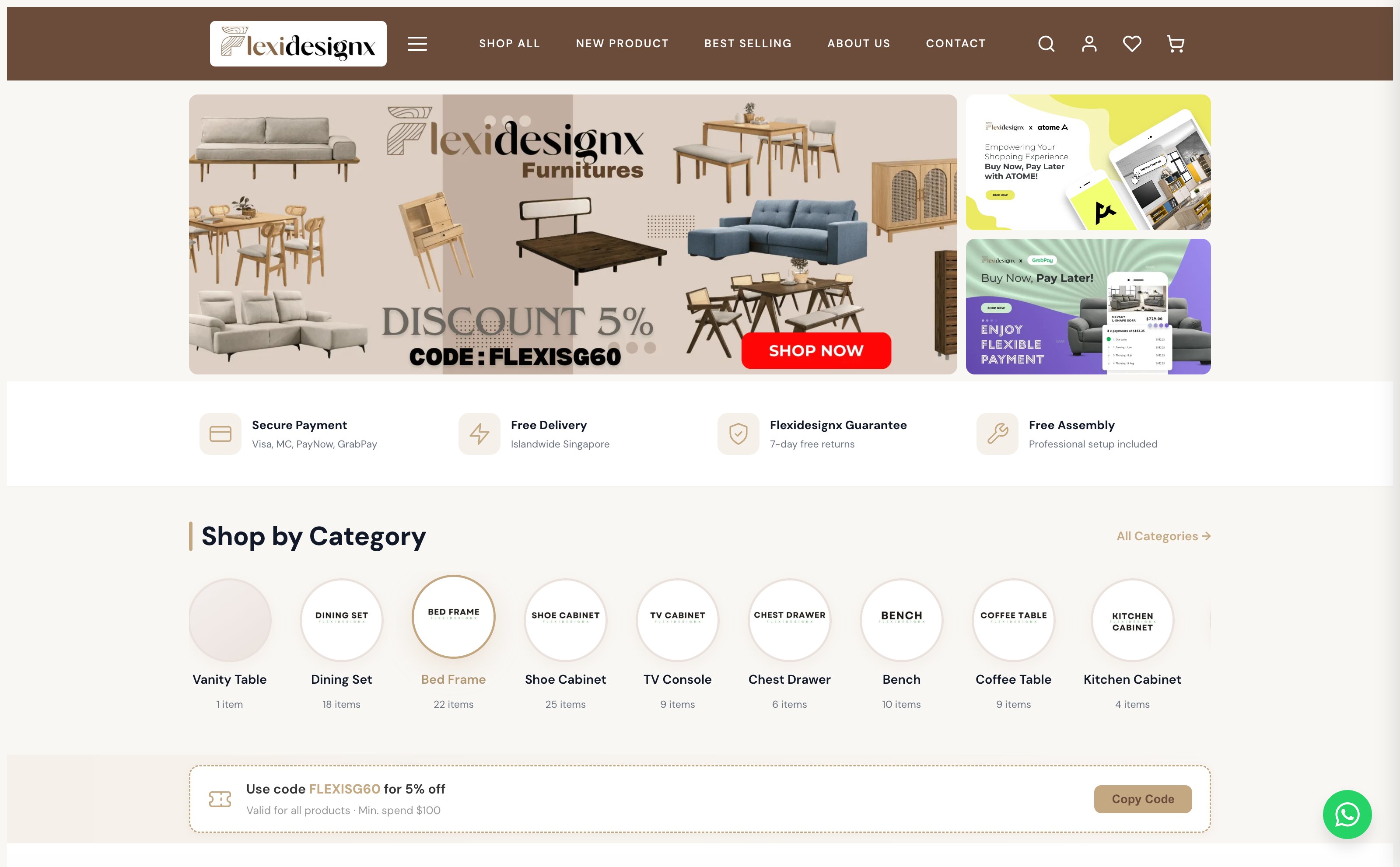 FlexiDesignX — Custom-built WordPress furniture e-commerce