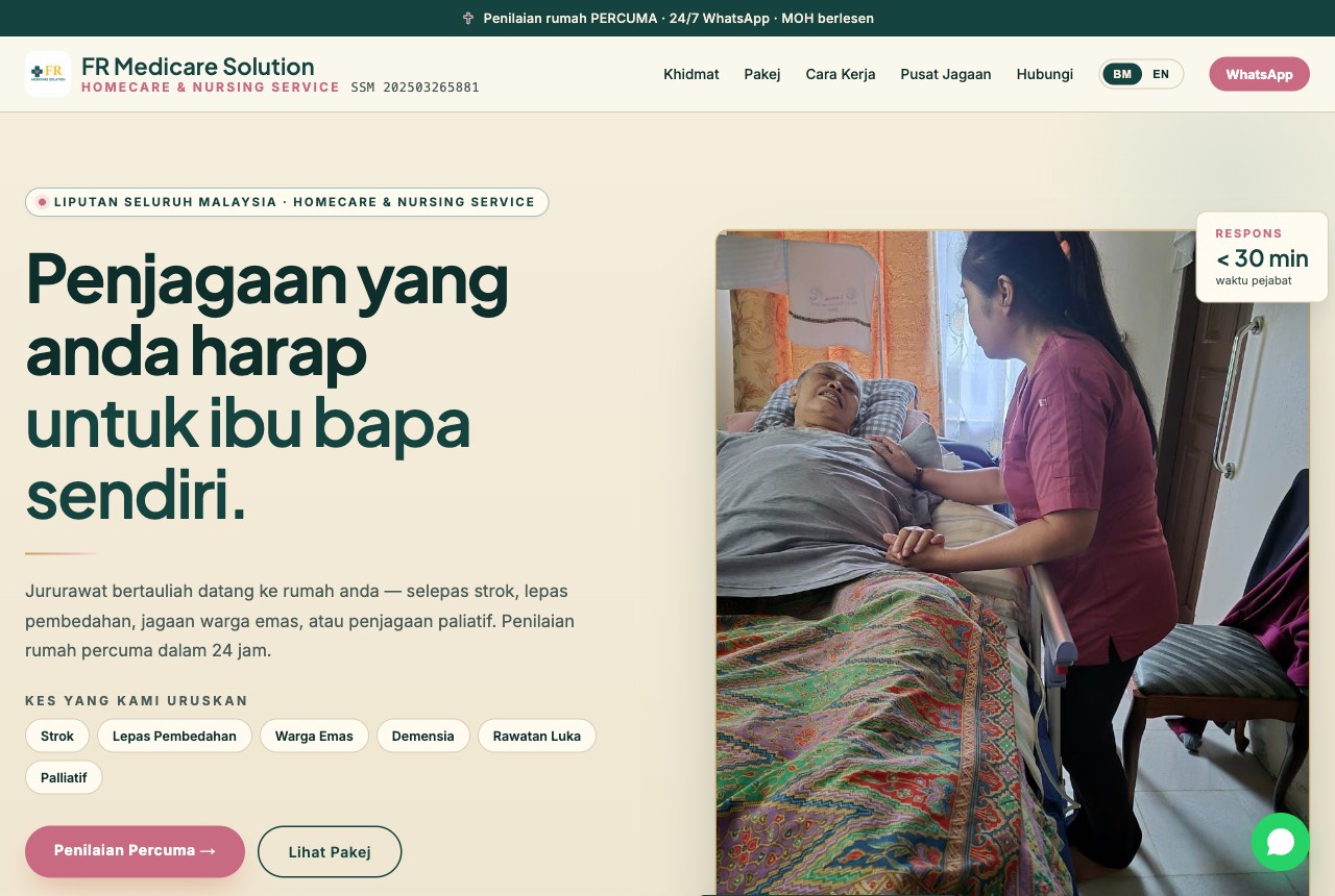 FR Medicare Solution: Homecare and nursing service across Malaysia