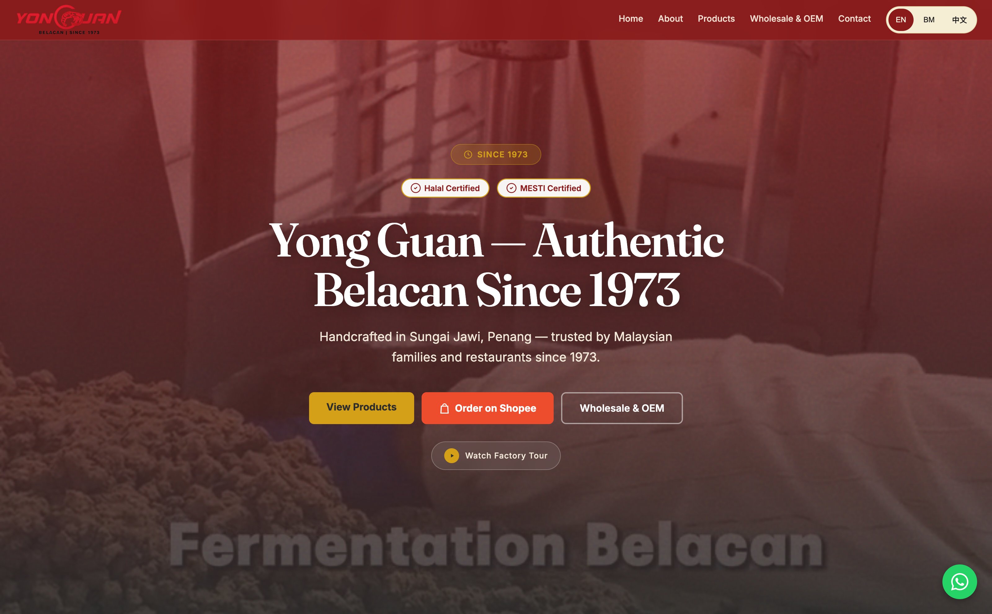Yong Guan Belacan — Halal-certified belacan manufacturer in Penang since 1973